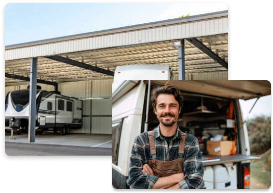 Spacious indoor camper storage for year-round protection
