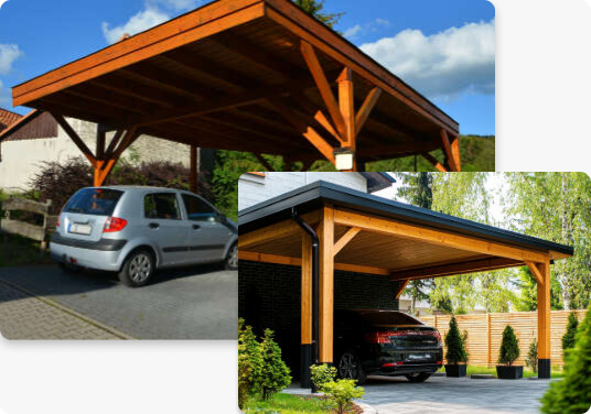Secure carport parking area at Stackkly with ample space for vehicles