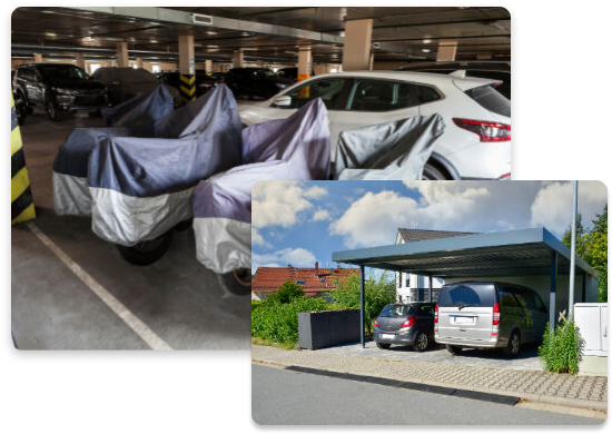 Rent affordable covered parking space at Stackkly, close to your location, for safe vehicle storage