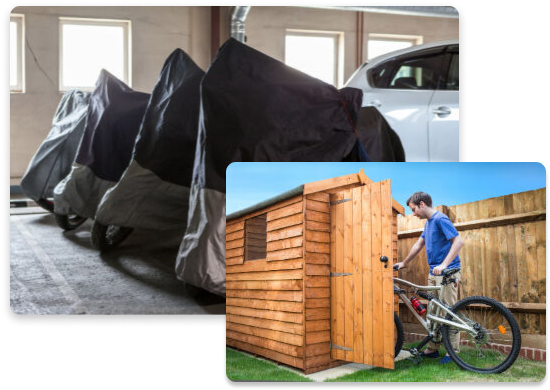 Affordable motorcycle storage unit available for rent, with 24/7 security