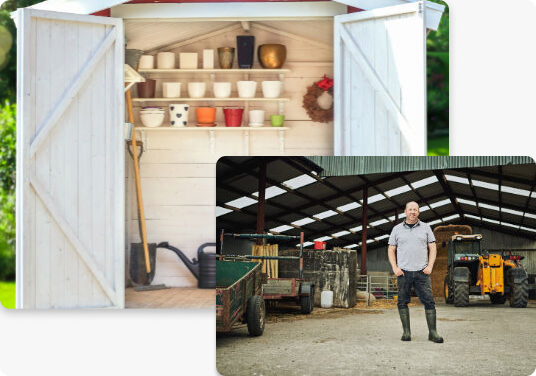 Man using Stackkly to rent a storage shed neaby to store farm equipments