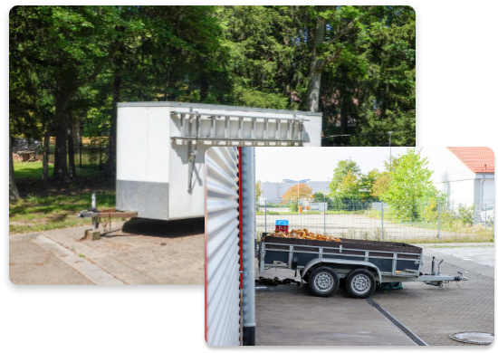 Trailers parked in a well-maintained trailer storage facility at Stackkly