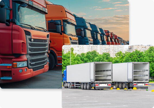 Convenient truck trailer parking for rent in a well-lit, gated facility near major highways.
